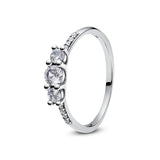 Original 925 Sterling Silver Ring Love Heart Pave CZ Crystal Stackable Rings For Women Wedding Engagement Birthday Gift Jewelry