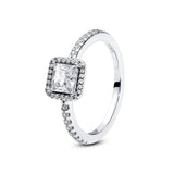 Original 925 Sterling Silver Ring Love Heart Pave CZ Crystal Stackable Rings For Women Wedding Engagement Birthday Gift Jewelry