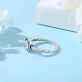 Original 925 Sterling Silver Ring Love Heart Pave CZ Crystal Stackable Rings For Women Wedding Engagement Birthday Gift Jewelry