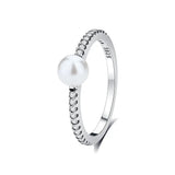 Original 925 Sterling Silver Ring Love Heart Pave CZ Crystal Stackable Rings For Women Wedding Engagement Birthday Gift Jewelry