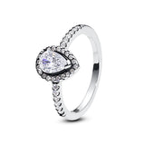 Original 925 Sterling Silver Ring Love Heart Pave CZ Crystal Stackable Rings For Women Wedding Engagement Birthday Gift Jewelry