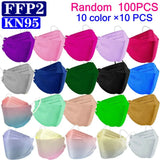 KN95 FFP2 CE 15 Color Wholesale Fish Mask  Hygienic Mascarillas Protective Respirator Anti-Fog Adult FPP2 Reusable Masques