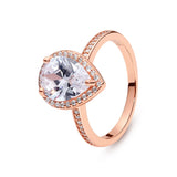 Original 925 Sterling Silver Ring Love Heart Pave CZ Crystal Stackable Rings For Women Wedding Engagement Birthday Gift Jewelry