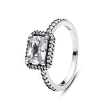 Original 925 Sterling Silver Ring Love Heart Pave CZ Crystal Stackable Rings For Women Wedding Engagement Birthday Gift Jewelry